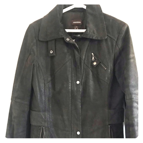 Danier brown leather jacket. Original. - Picture 1 of 9